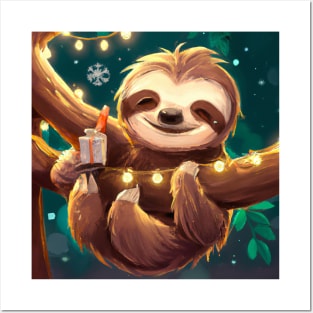 Cute Sloth Drawing Posters and Art